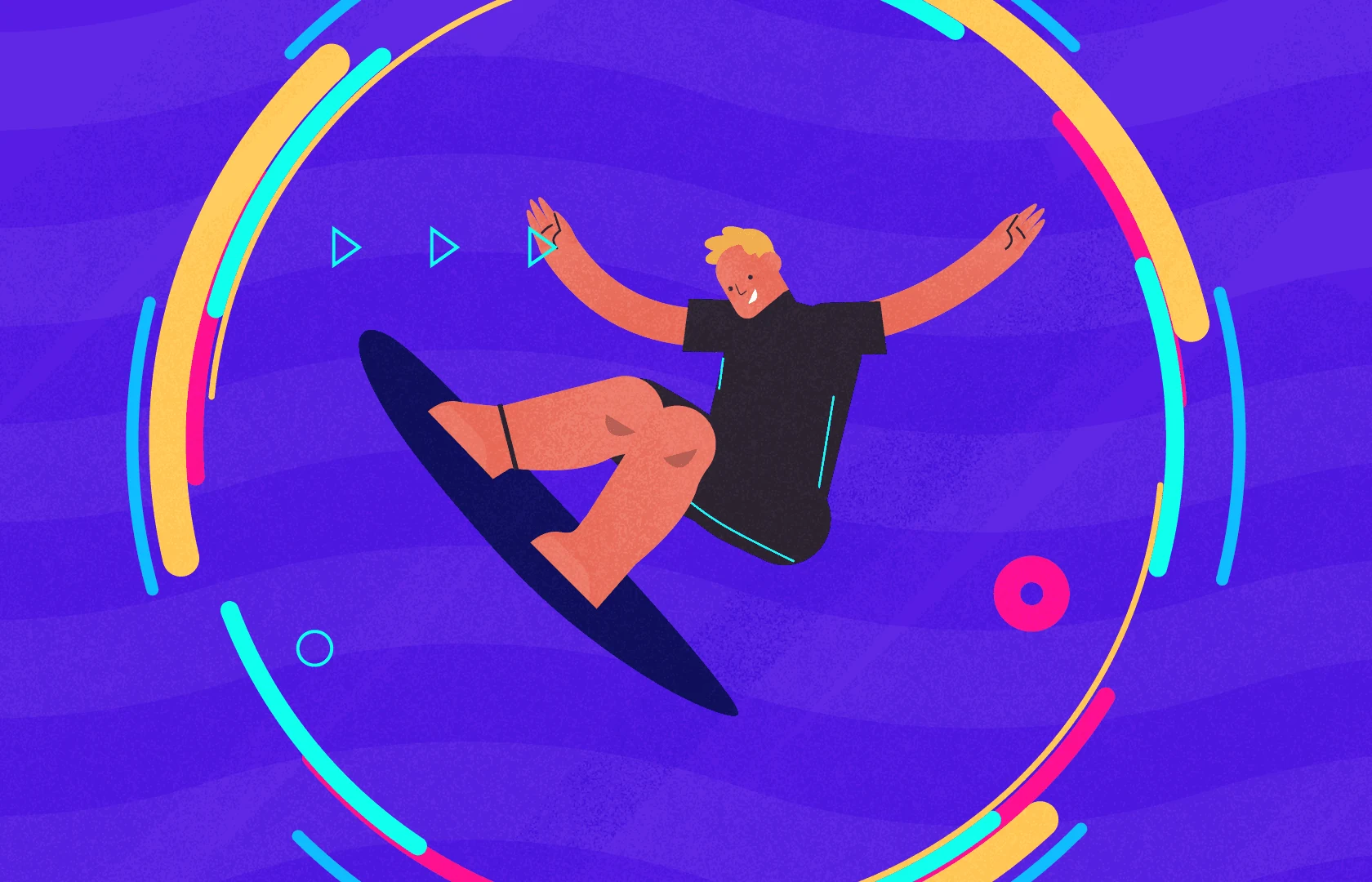 Colourful character illustration for a Spotify Unwound animation